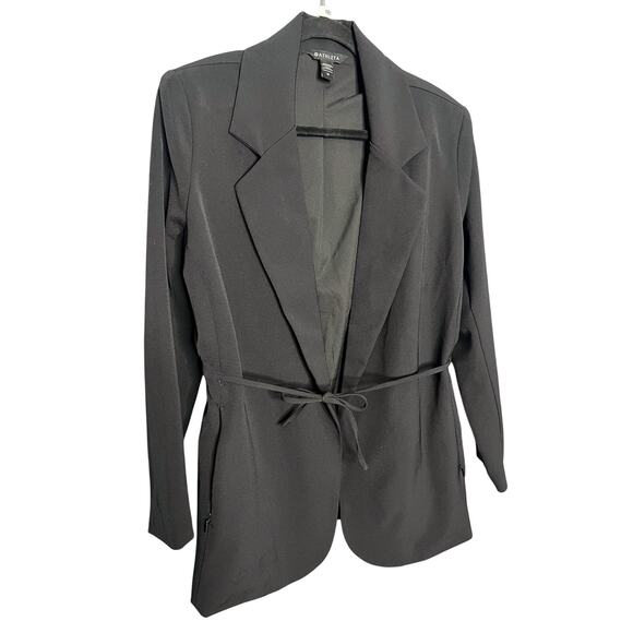 Athleta Endless Blazer Primatwill Jacket Black Size 14 Tie Waist - Picture 6 of 10